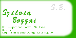 szilvia bozzai business card